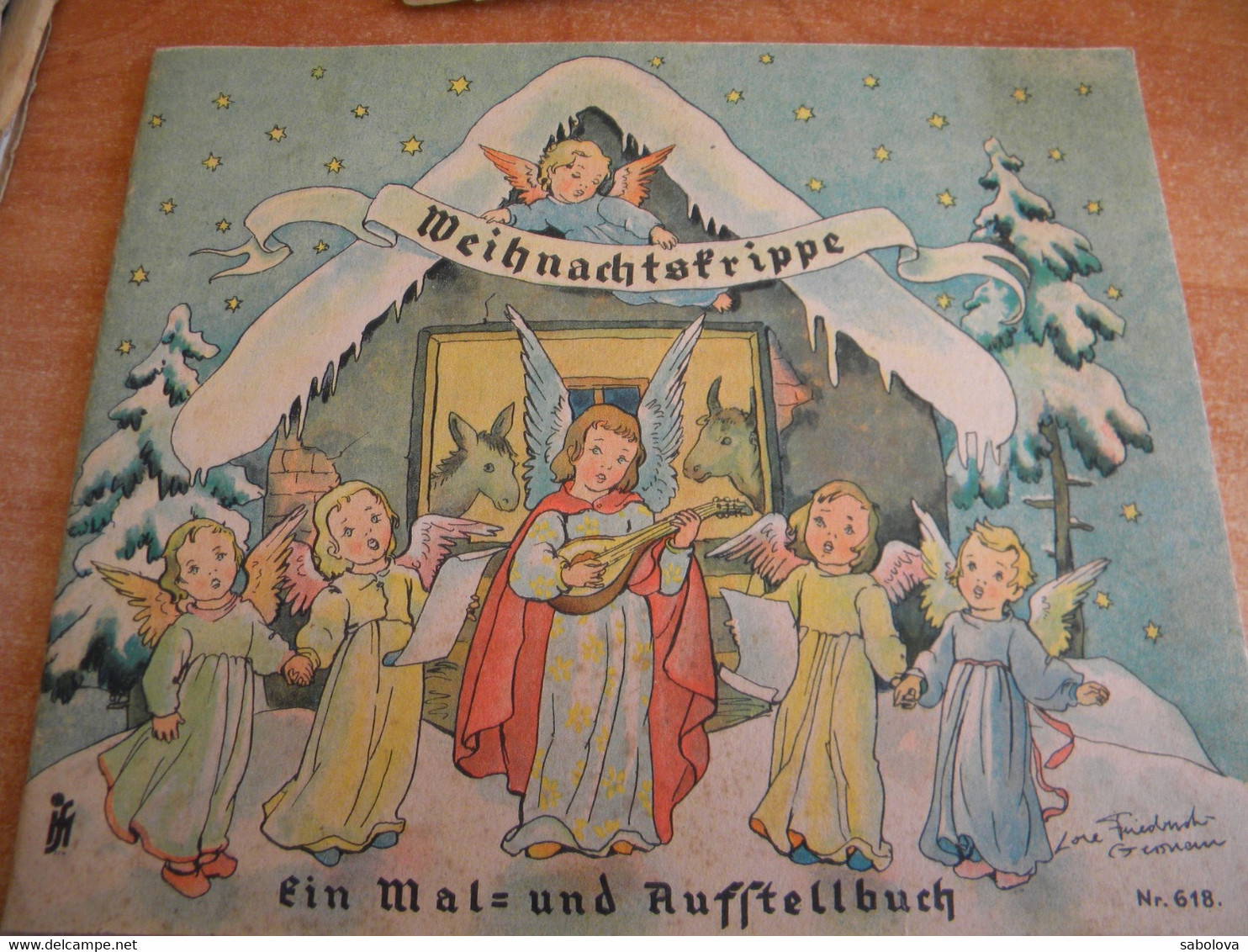 Enfantina Livre à Découper Et à Colorier Allemand. Malbuch Deutschland Und Schneiden Année 1940 ? Weihnachtstrippe - Wholesale, Bulk Lots