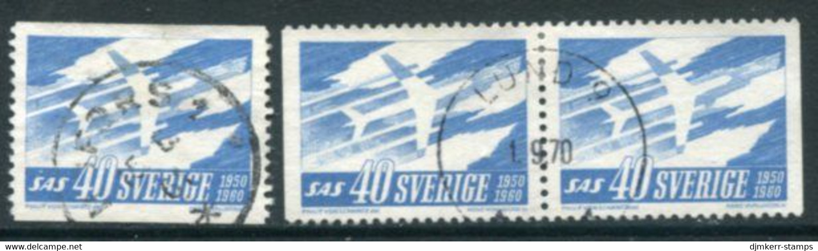 SWEDEN 1961 10th Anniversary Of SAS Airline Used.  Michel 467 - Usados