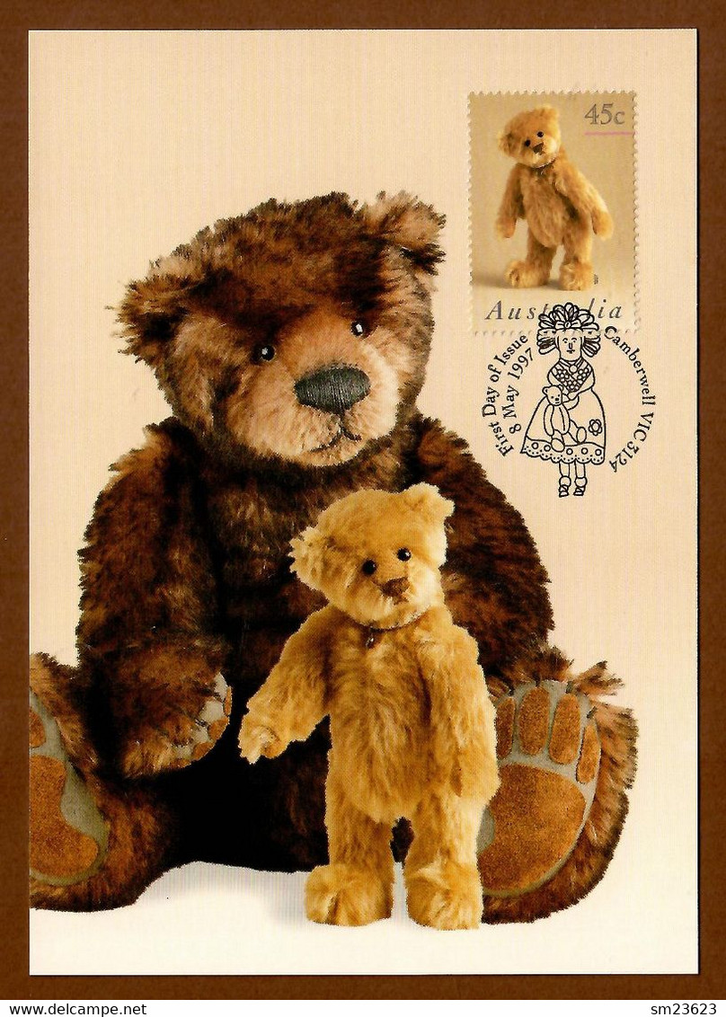 Australien 1997 Mi.Nr. 1637 , " Woody " - Dolls And Bears  -  Maximum Card - First Day 8 May 1997 - Muñecas