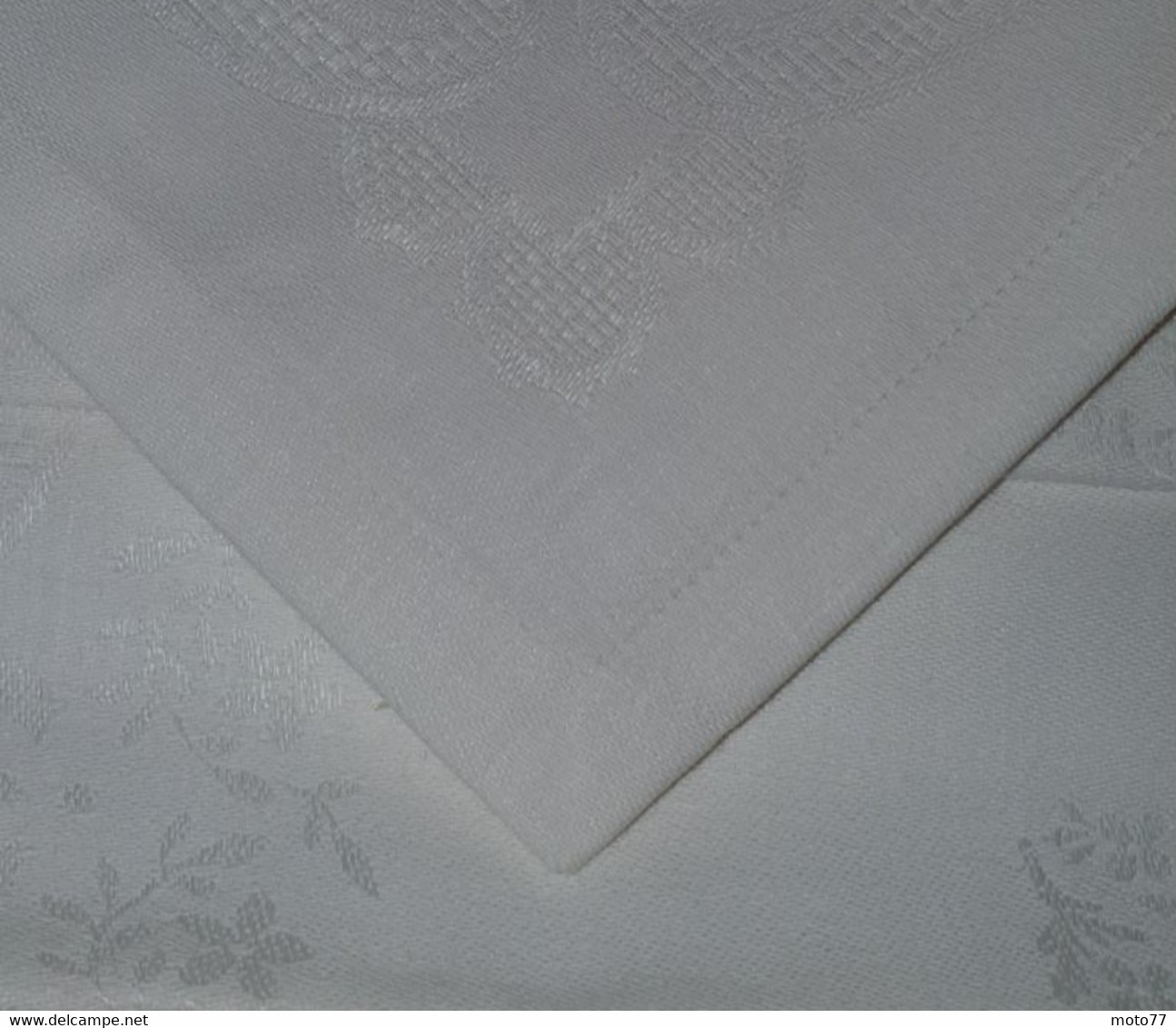 LINGE Neuf de stock Boite d'origine - SERVICE TABLE "Senlis" : 12 COUVERTS Serviettes Nappe 1.5x2.9 m - Coton Lin - 1950