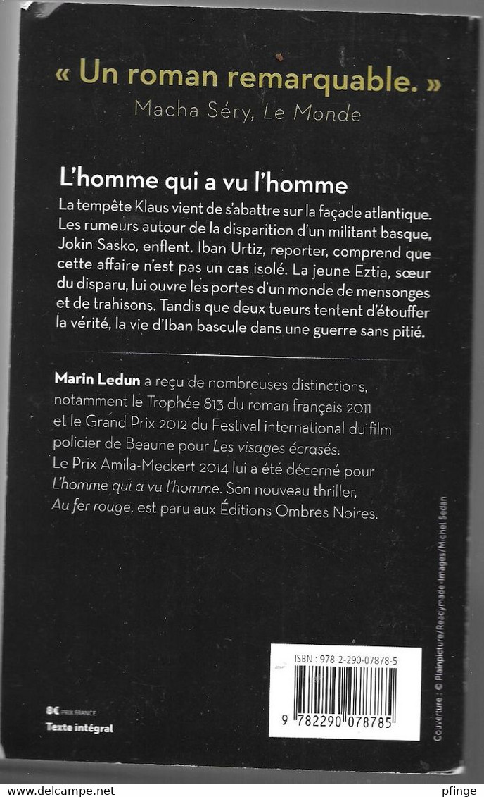 L'homme Qui A Vu L'homme Par Marin Ledun - J'ai Lu N°11012 - J'ai Lu