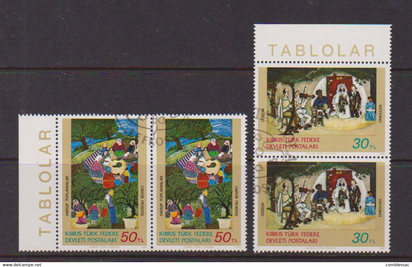 CYPRUS (TURKISH)    1982    Art  (1st Series)    Set  Of  2  Pairs    USED - Used Stamps