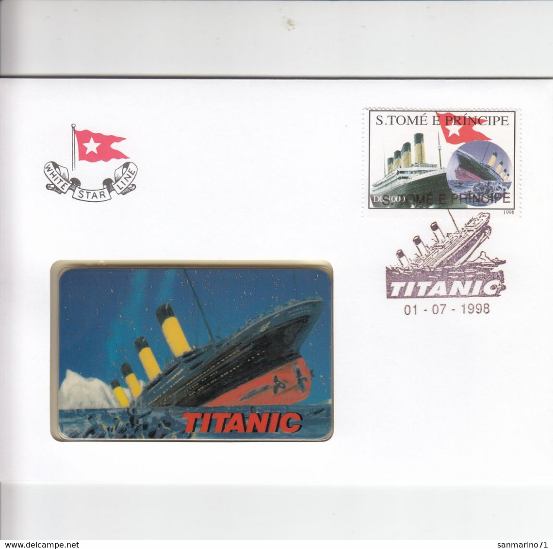 FDC SAO TOME AND PRINCIPE 1781,ships,Titanic - Schiffe