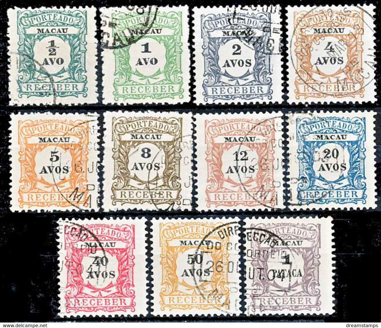 !										■■■■■ds■■ Macao Postage Due 1904 AF#01-11 ø Regular Issue SET (x13465) - Postage Due