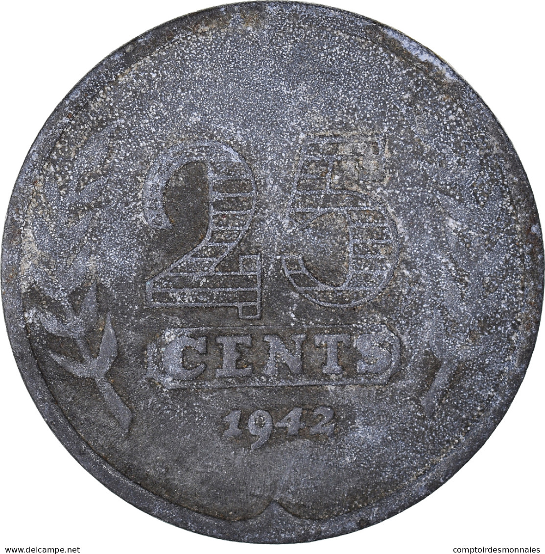 Monnaie, Pays-Bas, 25 Cents, 1942 - 25 Centavos