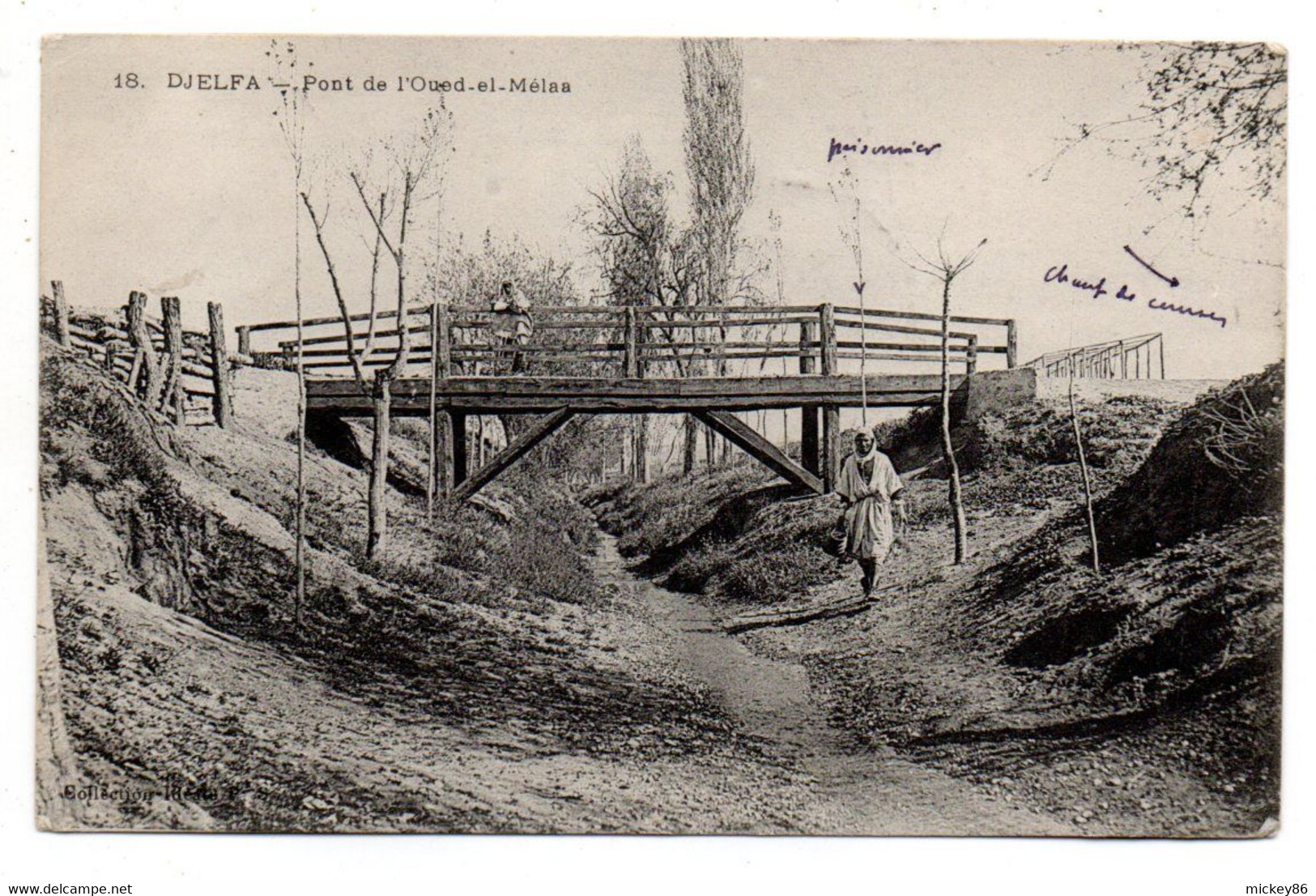 Algérie --DJELFA --1907--  Pont De L'Oued-el-Mélaa   ( Petite Animation  ) .....à Saisir - Djelfa