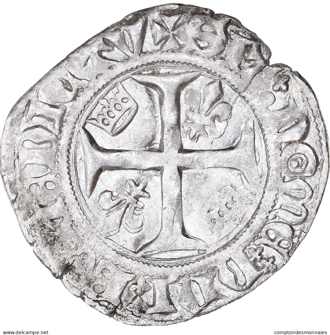 Monnaie, France, Charles VI, Blanc Guénar, Sainte-Menehould Ou - 1380-1422 Charles VI Le Fol