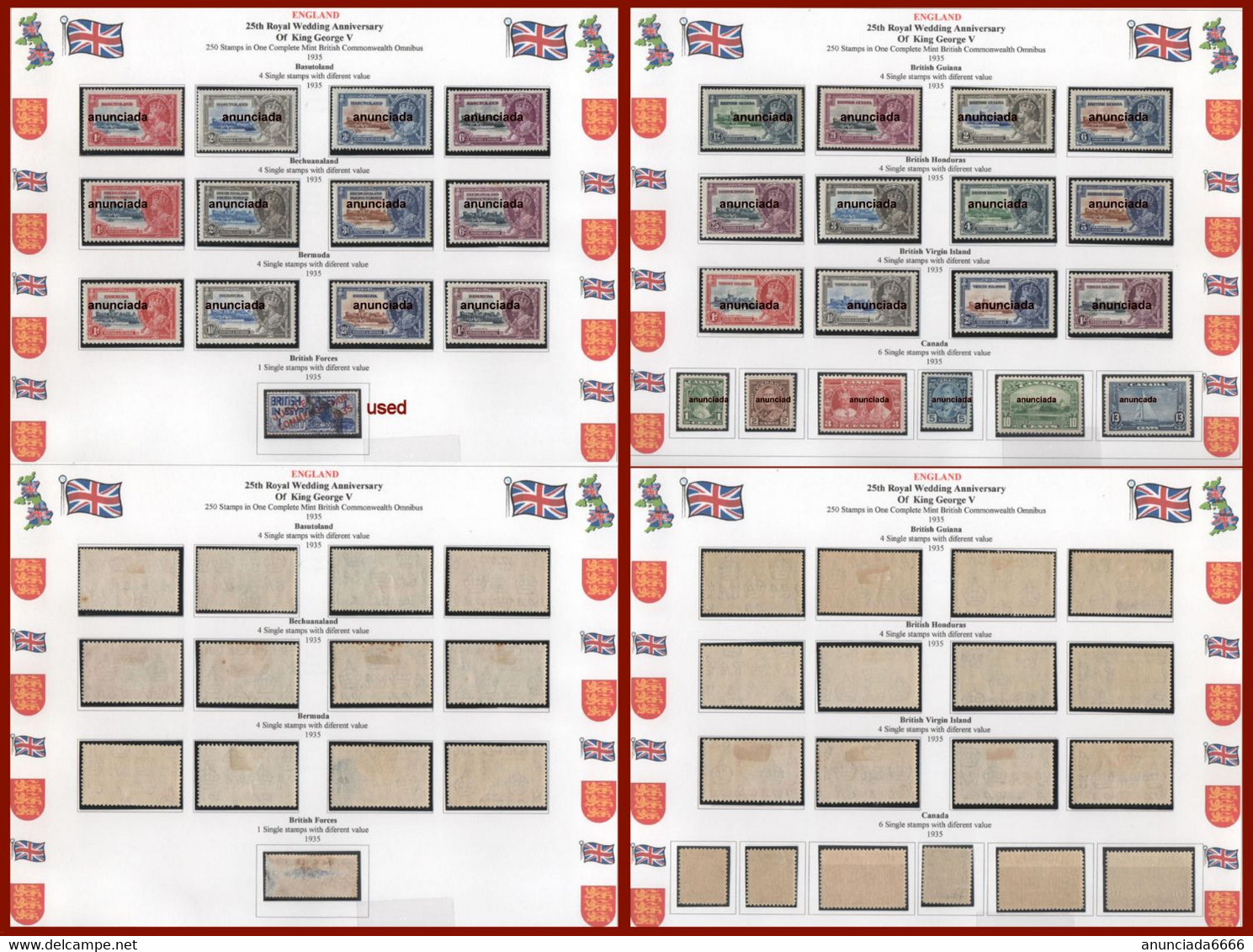 Great Britain 1935  Omnibus  KGV Complete Set, 250 Stamps Mint - Non Classés