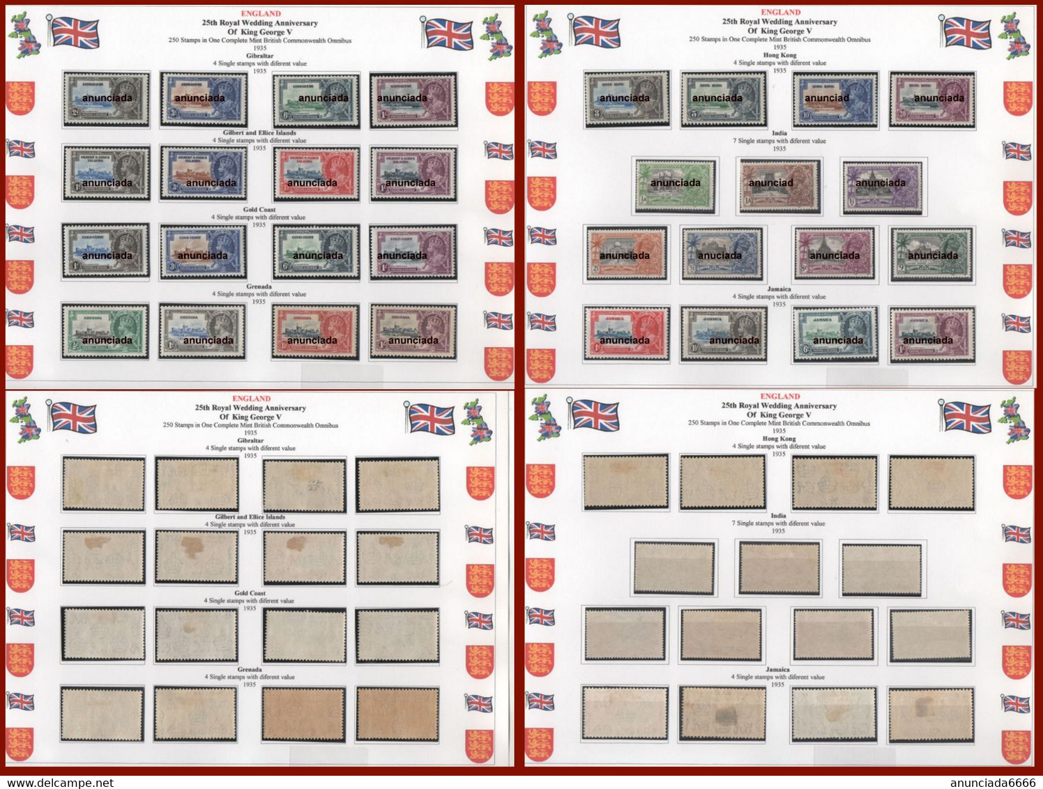 Great Britain 1935  Omnibus  KGV Complete Set, 250 Stamps Mint - Non Classés