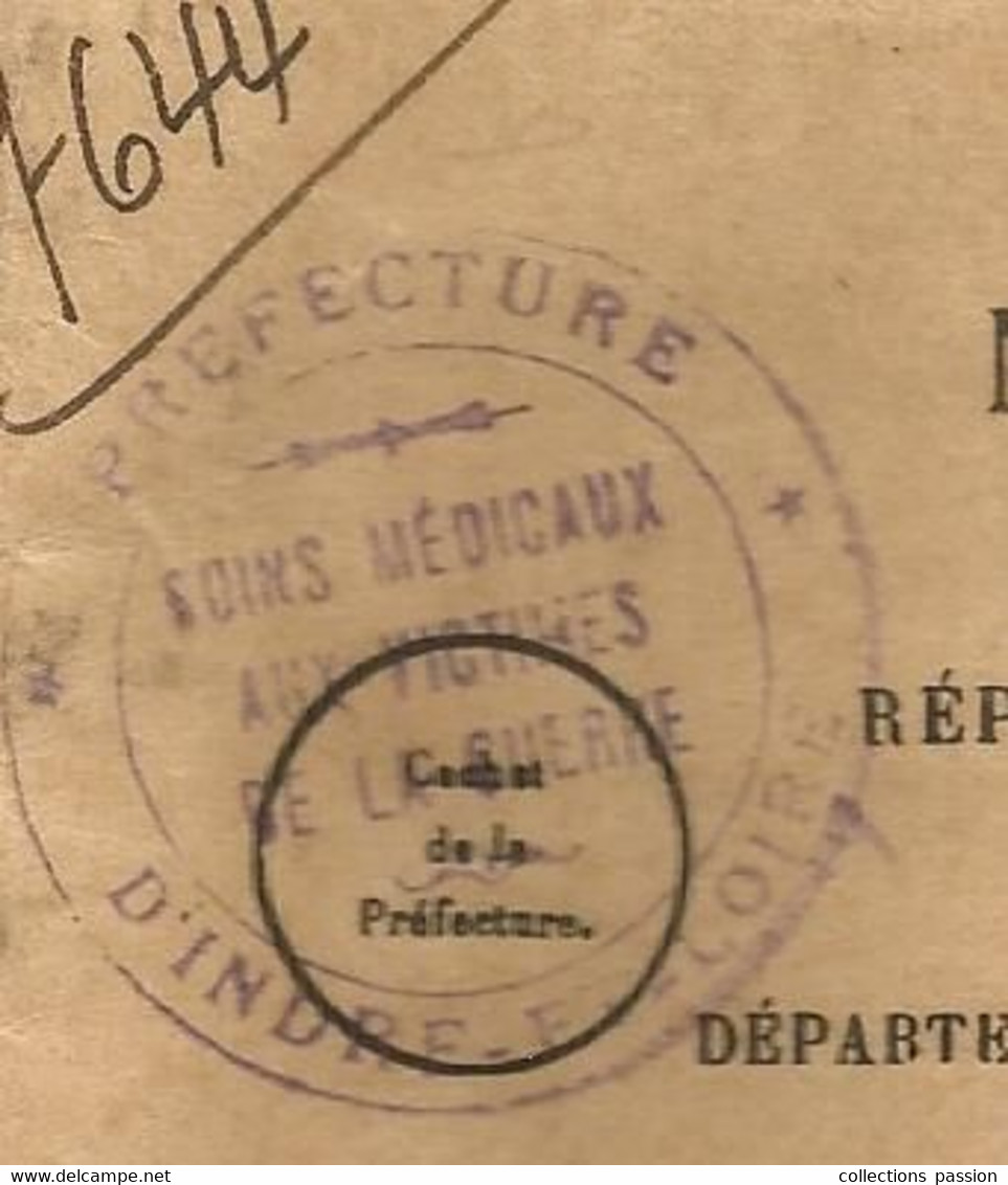 Militaria , Carnet De Bons Médicaux Et Pharmaceutiques ,victimes Militaires, Indre Et Loire ,BOURGUEIL,  Frais Fr 3.95 E - Documenti