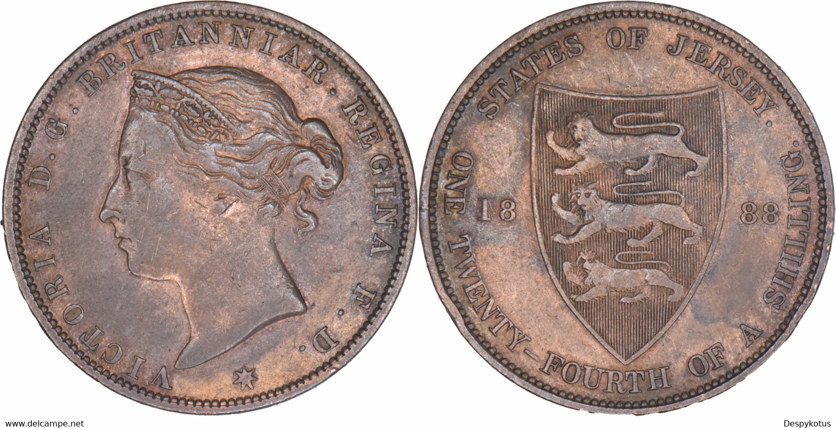 Jersey - 1888 - 1/24 Shilling - Reine Victoria - Qualité - 05-243 - Jersey