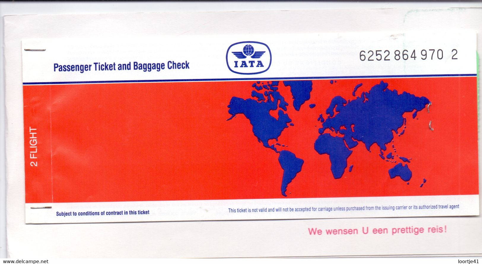 Ticket Luchtvaart Airplane Airline - IATA - 1993 - Non Classificati