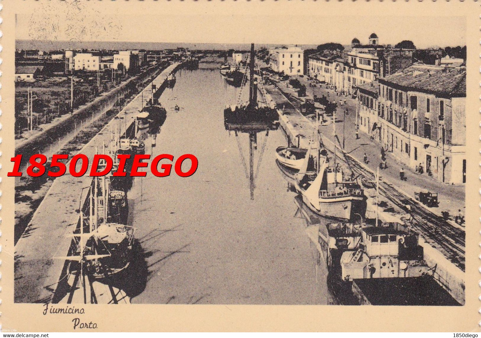 FIUMICINO - PORTO  F/GRANDE VIAGGIATA 1953 ANIMATA - Fiumicino