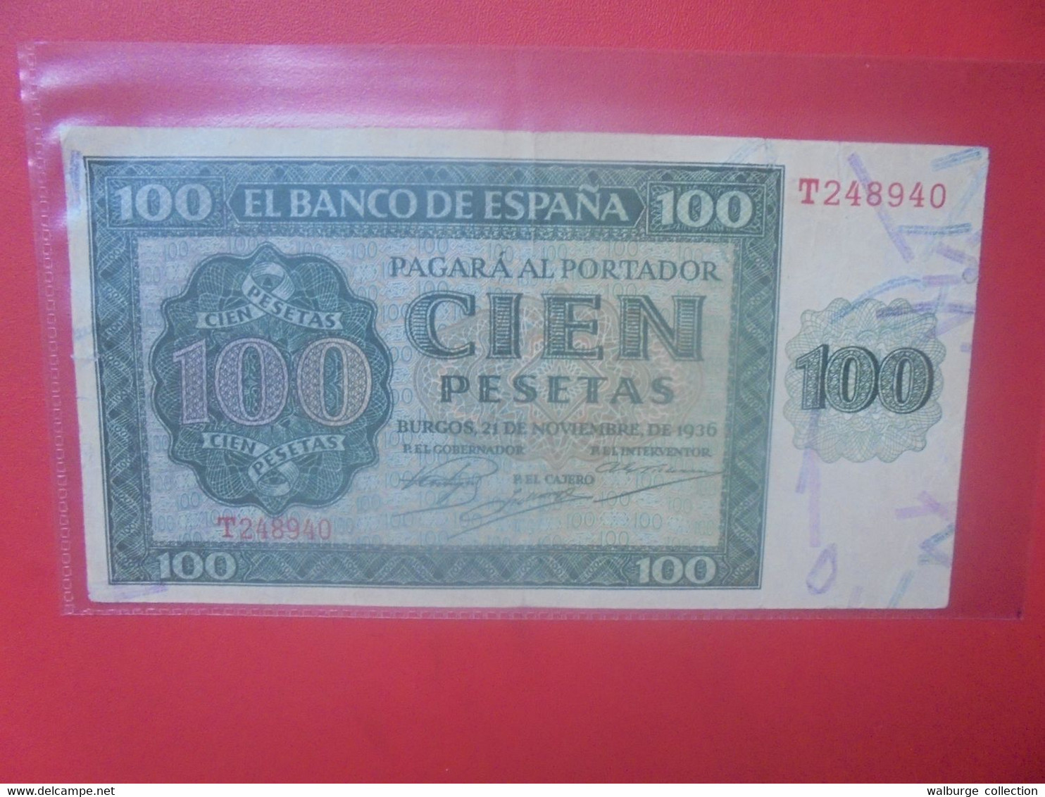 ESPAGNE 100 PESETAS 1936 Circuler (L.5) - 25 Peseten