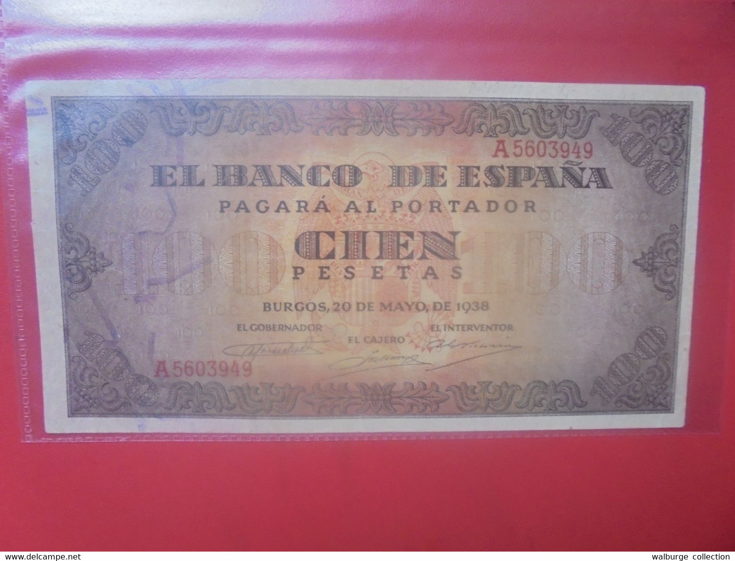 ESPAGNE 100 PESETAS 1938 Circuler (L.5) - 100 Pesetas