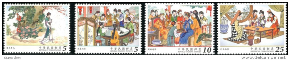 Taiwan 2015 Red Chamber Dream Stamps Book Garden Novel Flower Tea Bamboo Fairy Tale - Unused Stamps