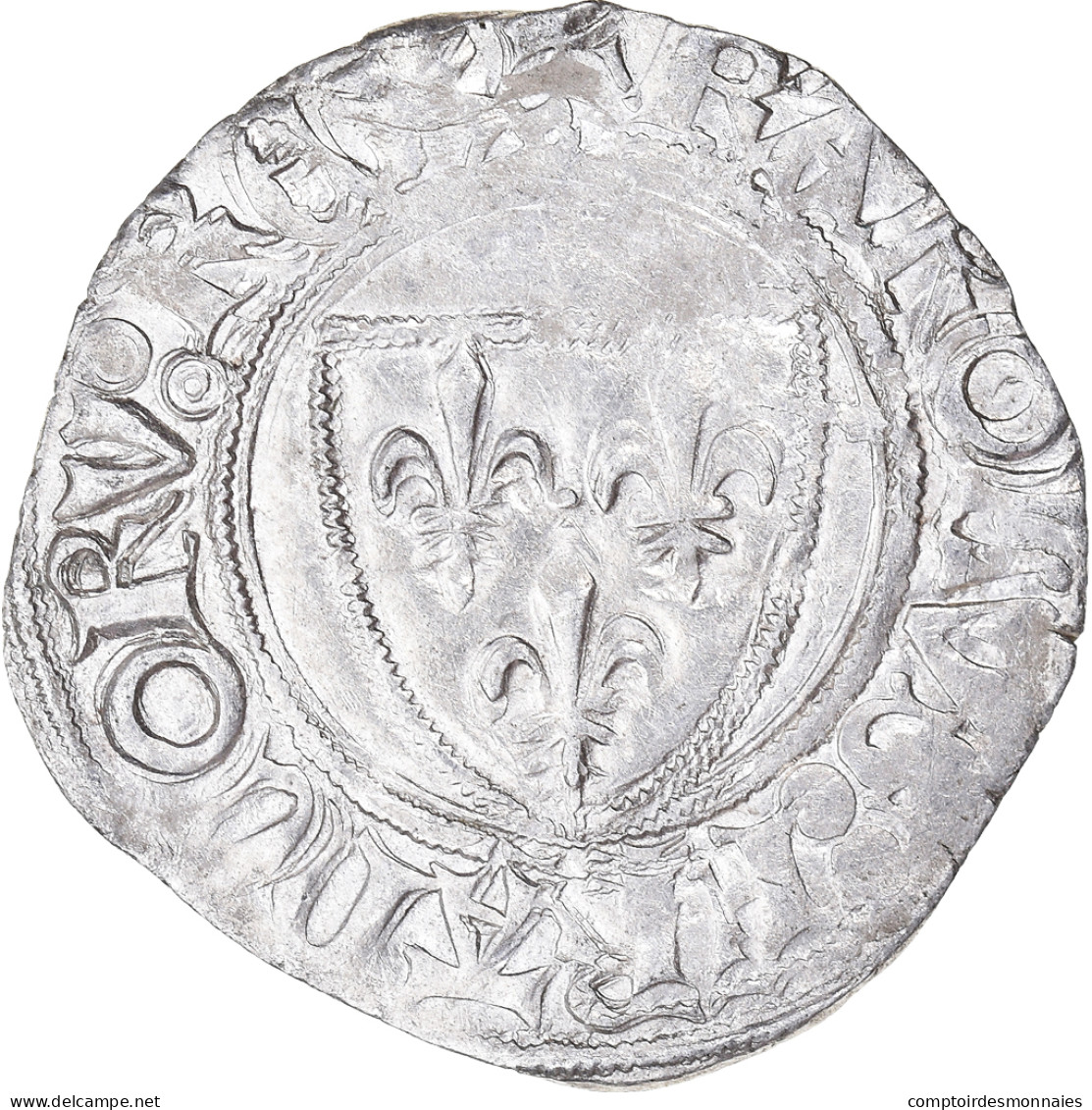 Monnaie, France, Charles VI, Blanc Guénar, Paris, TTB+, Billon, Duplessy:377C - 1380-1422 Charles VI The Beloved