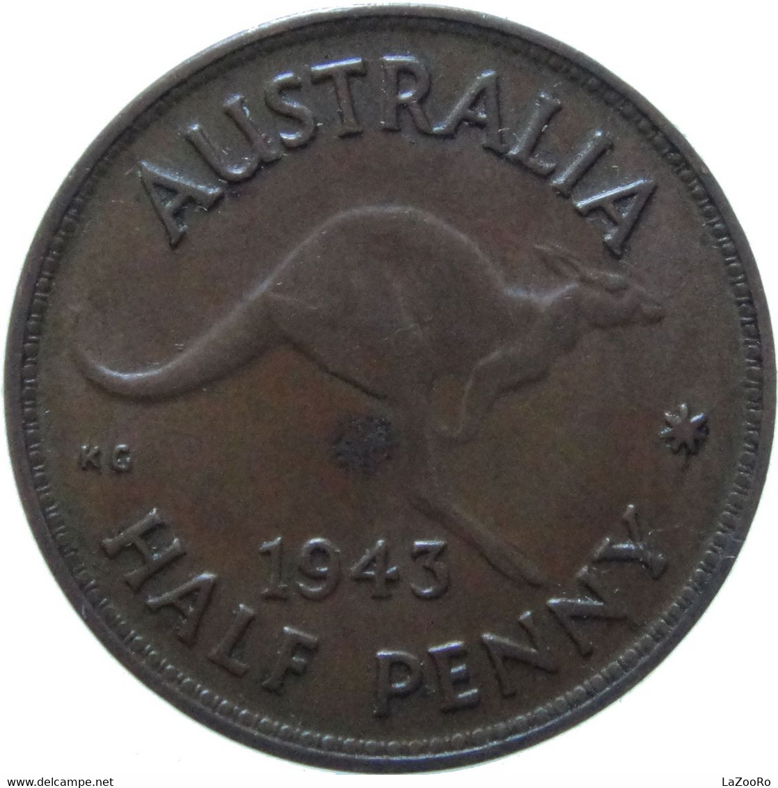 LaZooRo: Australia 1/2 Penny 1943 XF - ½ Penny