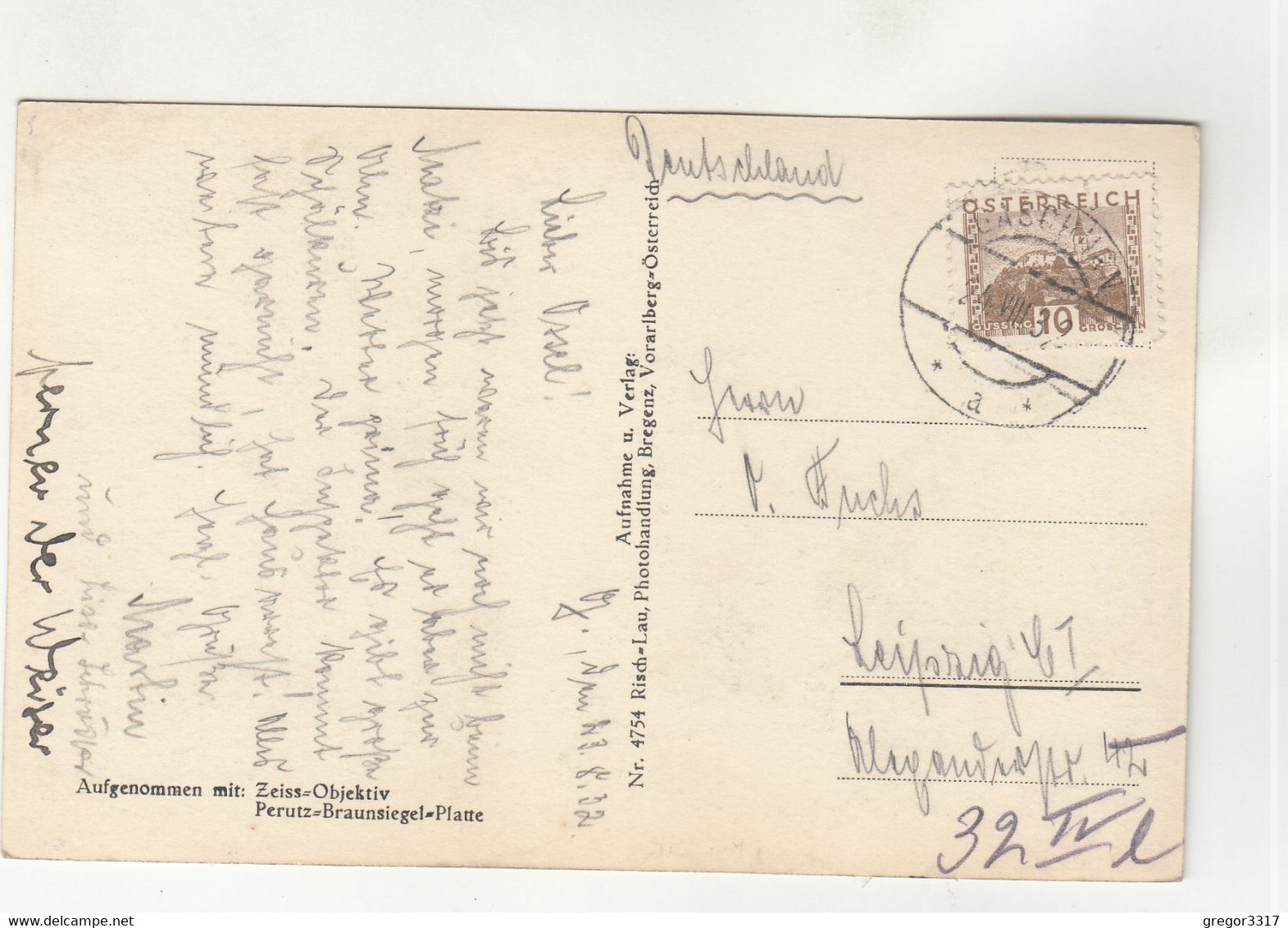 B3592) GASCHURN - Montafon 1000m - KIRCHE - Straße HAUS DETAILS ALT ! 1932 - Gaschurn