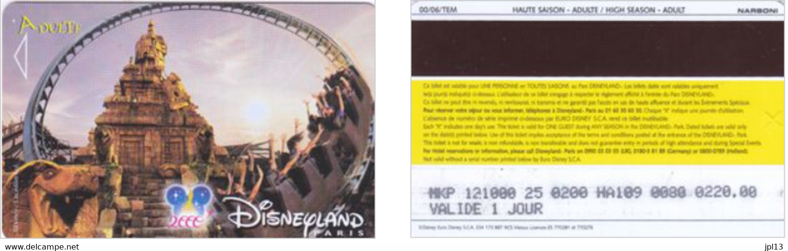 Passeport Disney - France - Disneyland Paris - 2000 - Disney-Pässe