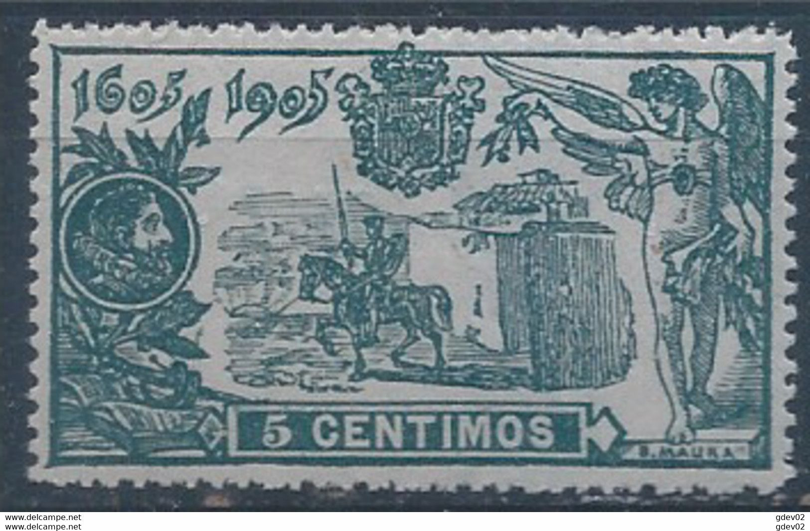 ES257SASF-L4301-TESPTAN .  España.Spain. Espagne. EL QUIJOTE.1905.(Ed  257**) Sin  Charnela.MAGNIFICO - Ungebraucht