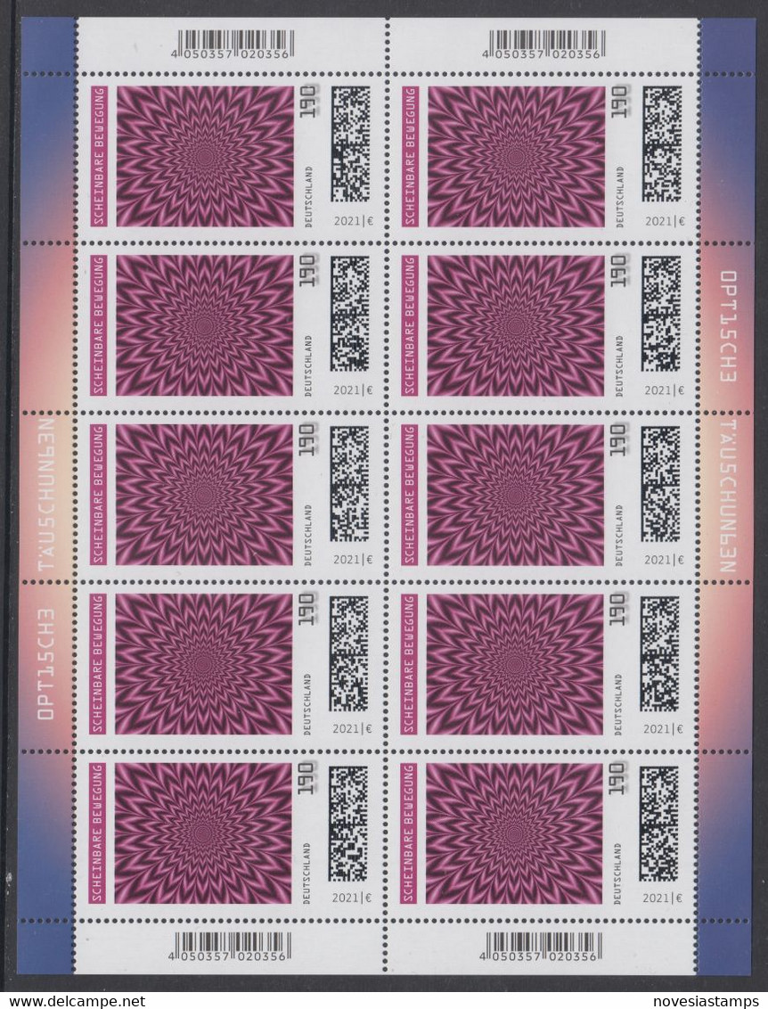 !a! GERMANY 2021 Mi. 3624 MNH SHEET(10) - Optical Illusions - 2021-…