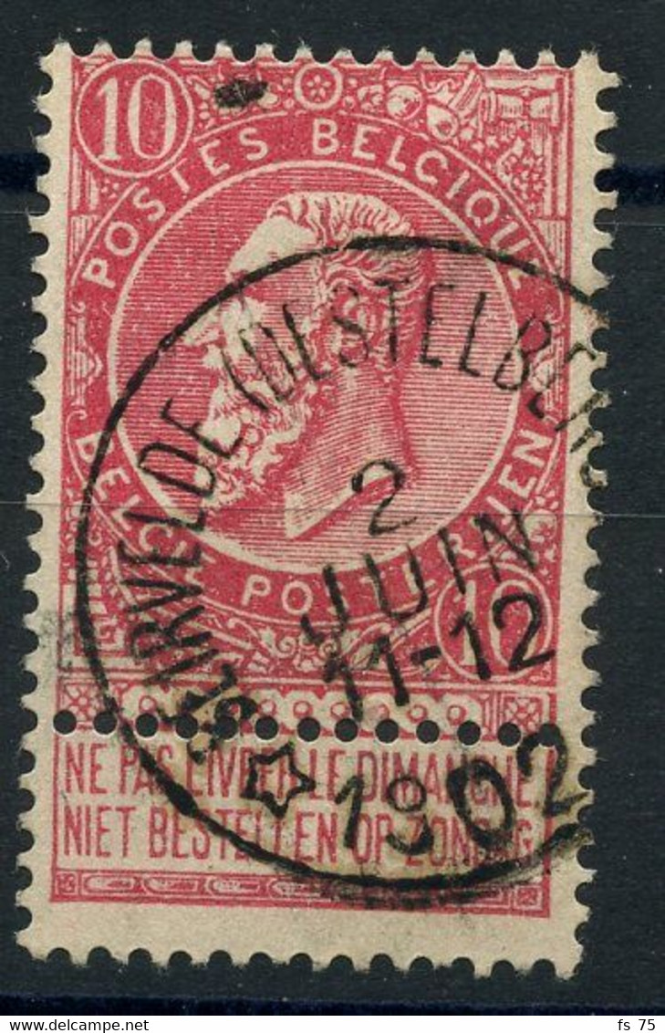 BELGIQUE - COB 58 - 10C ROSE RELAIS A ETOILES BEIRVELDE (DESTELBERGEN) - 1893-1900 Fine Barbe