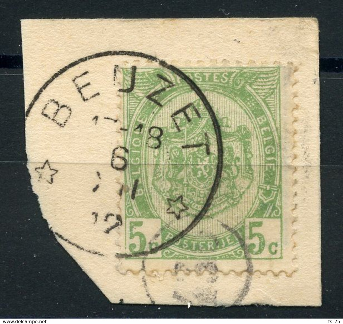BELGIQUE - COB 83 - 5C VERT JAUNE RELAIS A ETOILES BEUZET - 1893-1907 Coat Of Arms