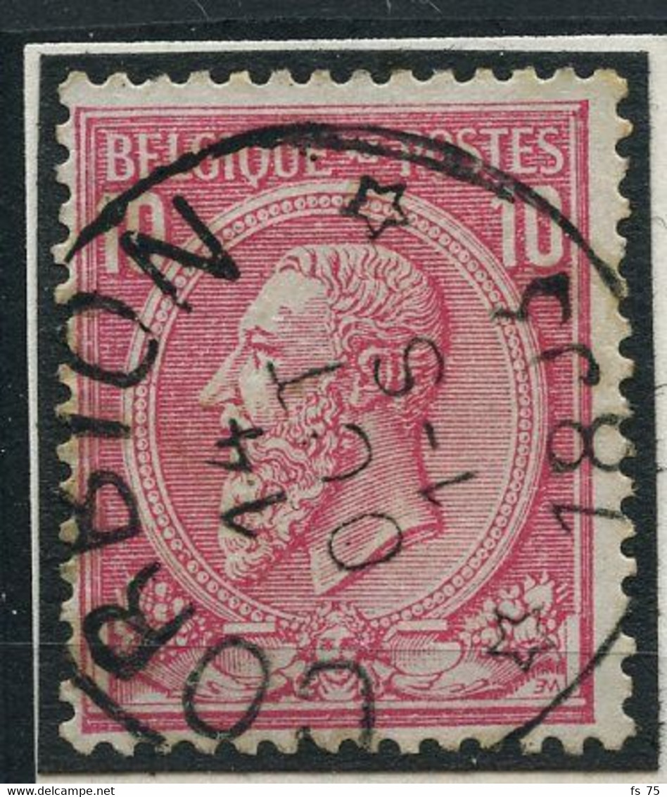 BELGIQUE - COB 46 - 10C ROSE RELAIS A ETOILES CORBION - 1884-1891 Leopold II