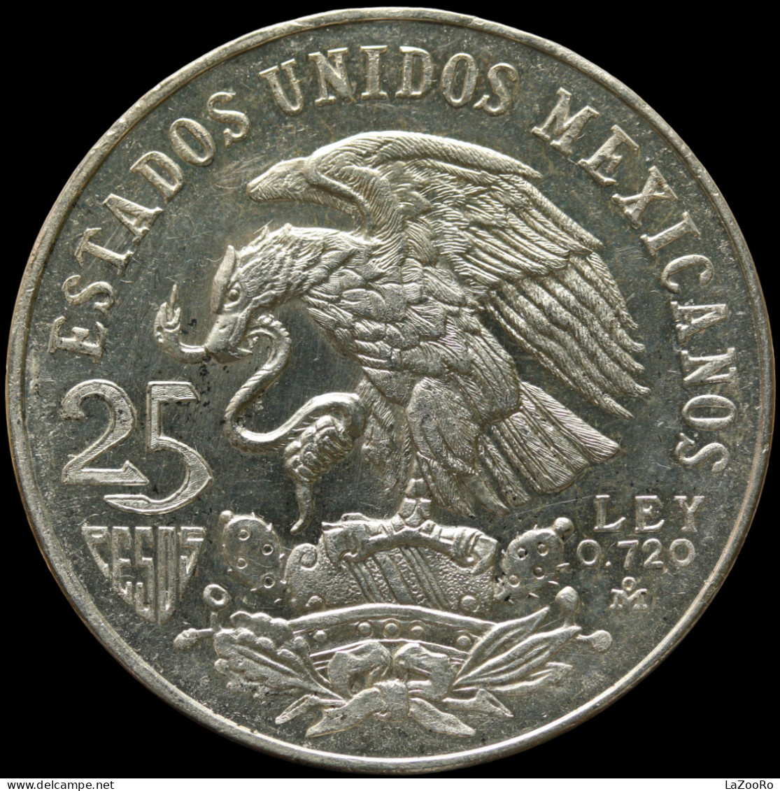 LaZooRo: Mexico 25 Pesos 1968 UNC - Silver - Mexique