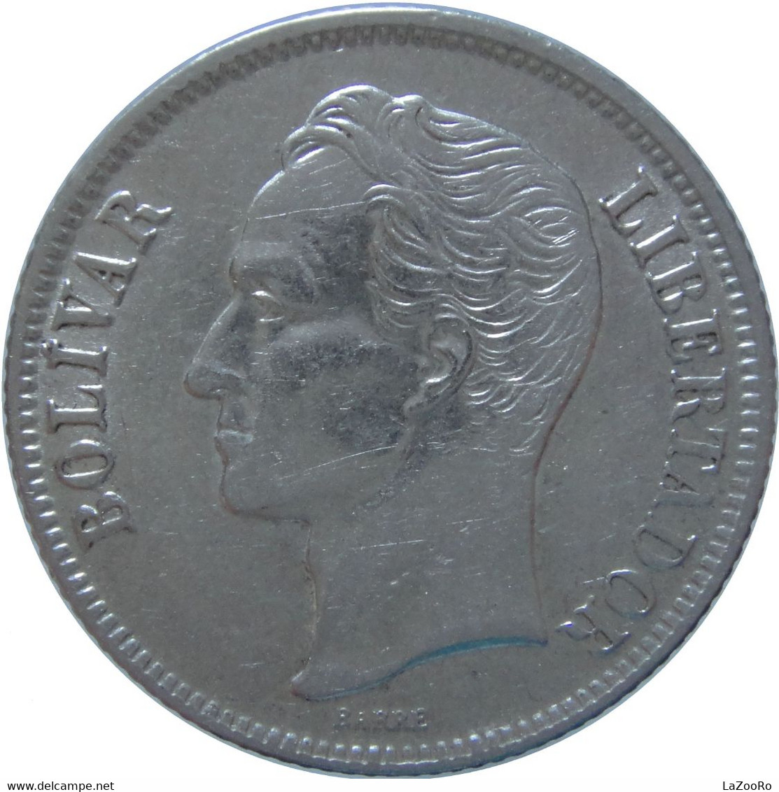 LaZooRo: Venezuela 1 Bolivar 1954 UNC - Silver - Venezuela