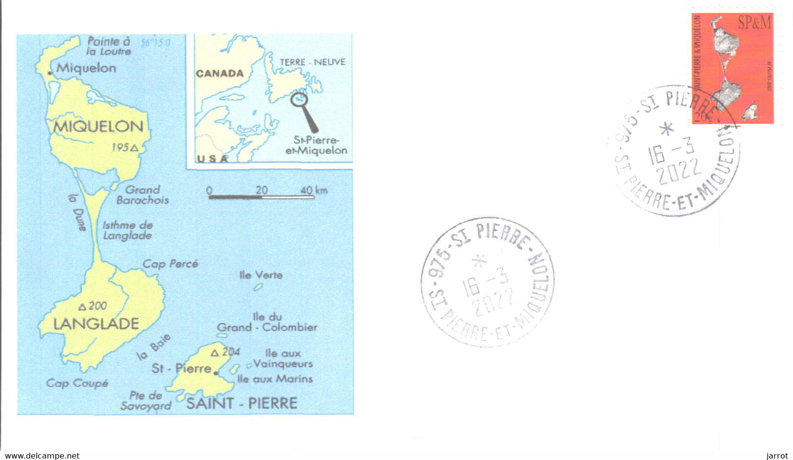 2022 Carte De L'archipel 16 Mars - FDC
