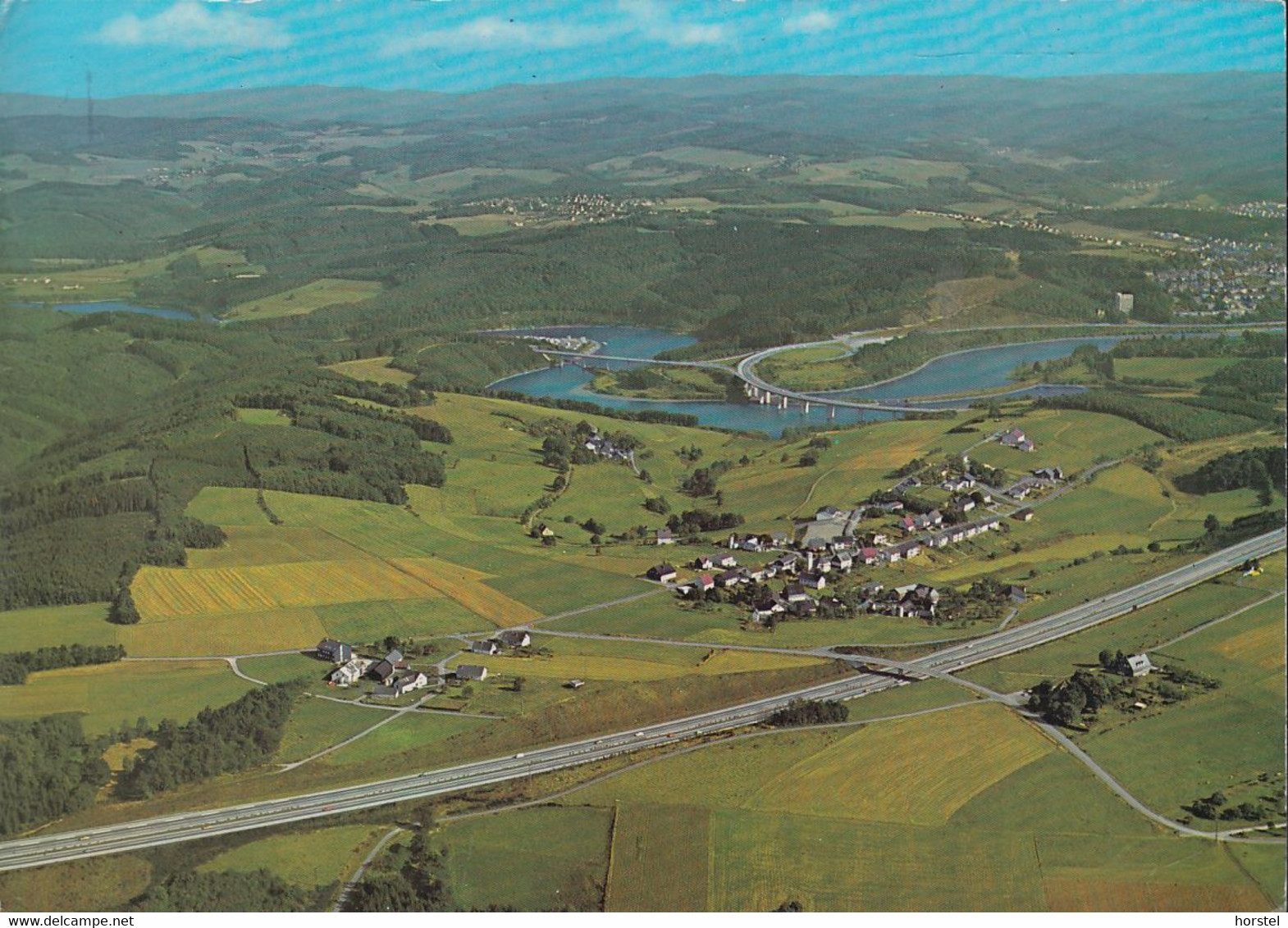 D-57462 Olpe - Frenkenhausen Mit Alperscheid - Autobahn - Brücken - Biggesee - Luftbild - Aerial View - Stamp - Olpe