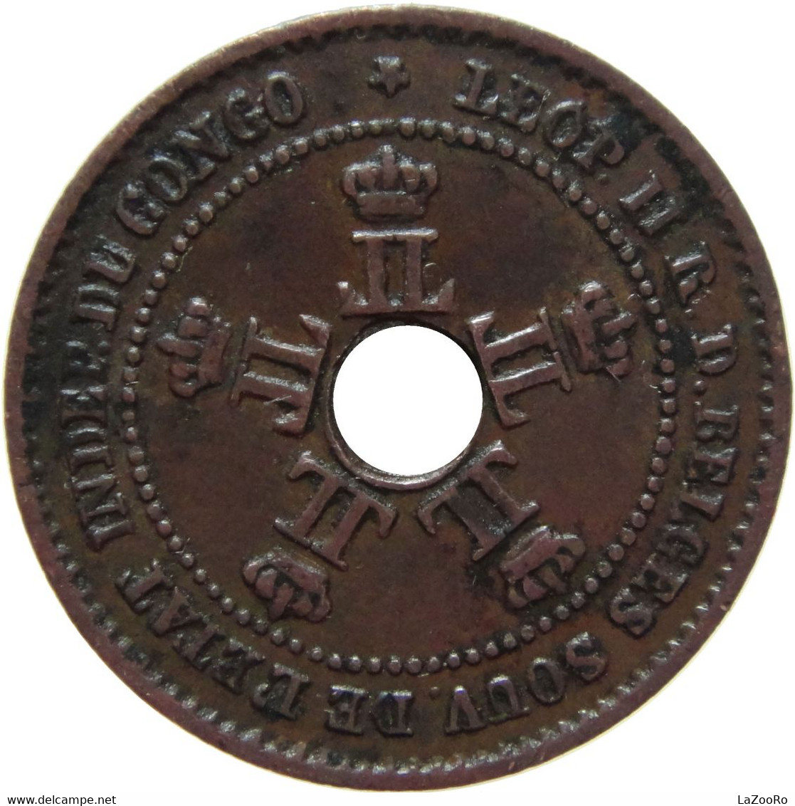 LaZooRo: Belgian Congo 1 Centime 1888 XF / UNC Rare - 1885-1909: Leopold II.