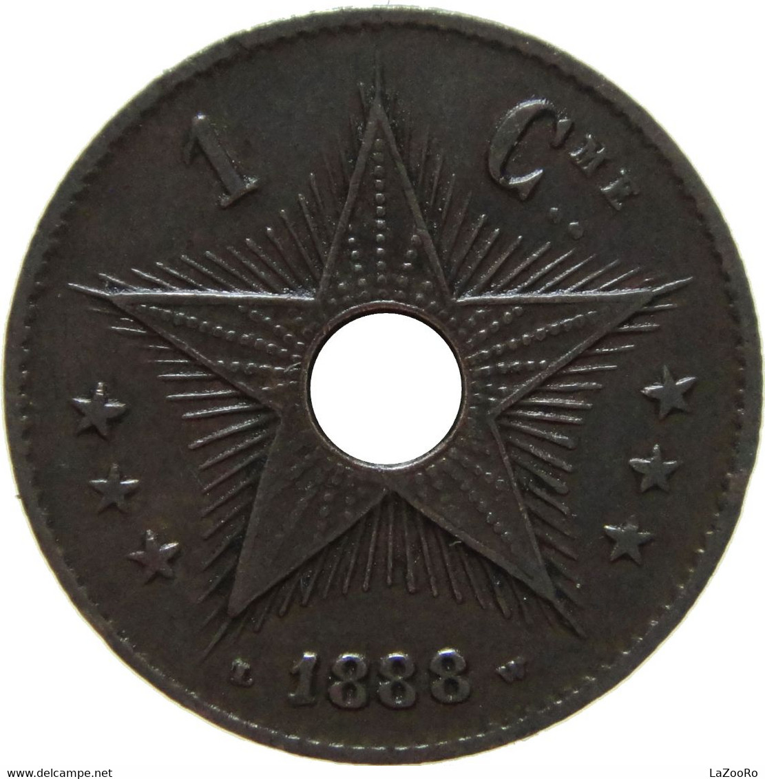 LaZooRo: Belgian Congo 1 Centime 1888 UNC Rare - 1885-1909: Leopold II.