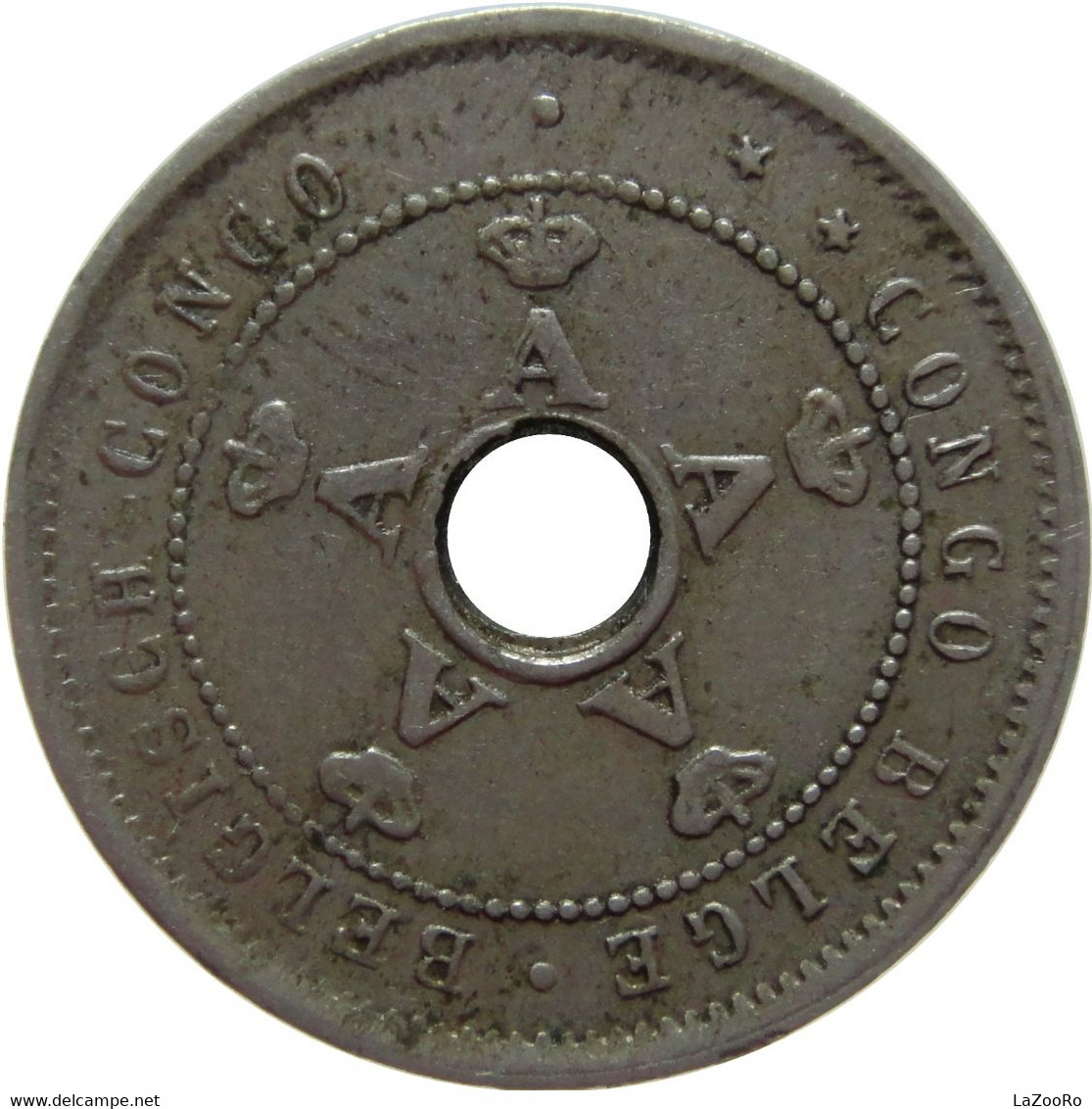 LaZooRo: Belgian Congo 5 Centimes 1911 XF - 1910-1934: Albert I