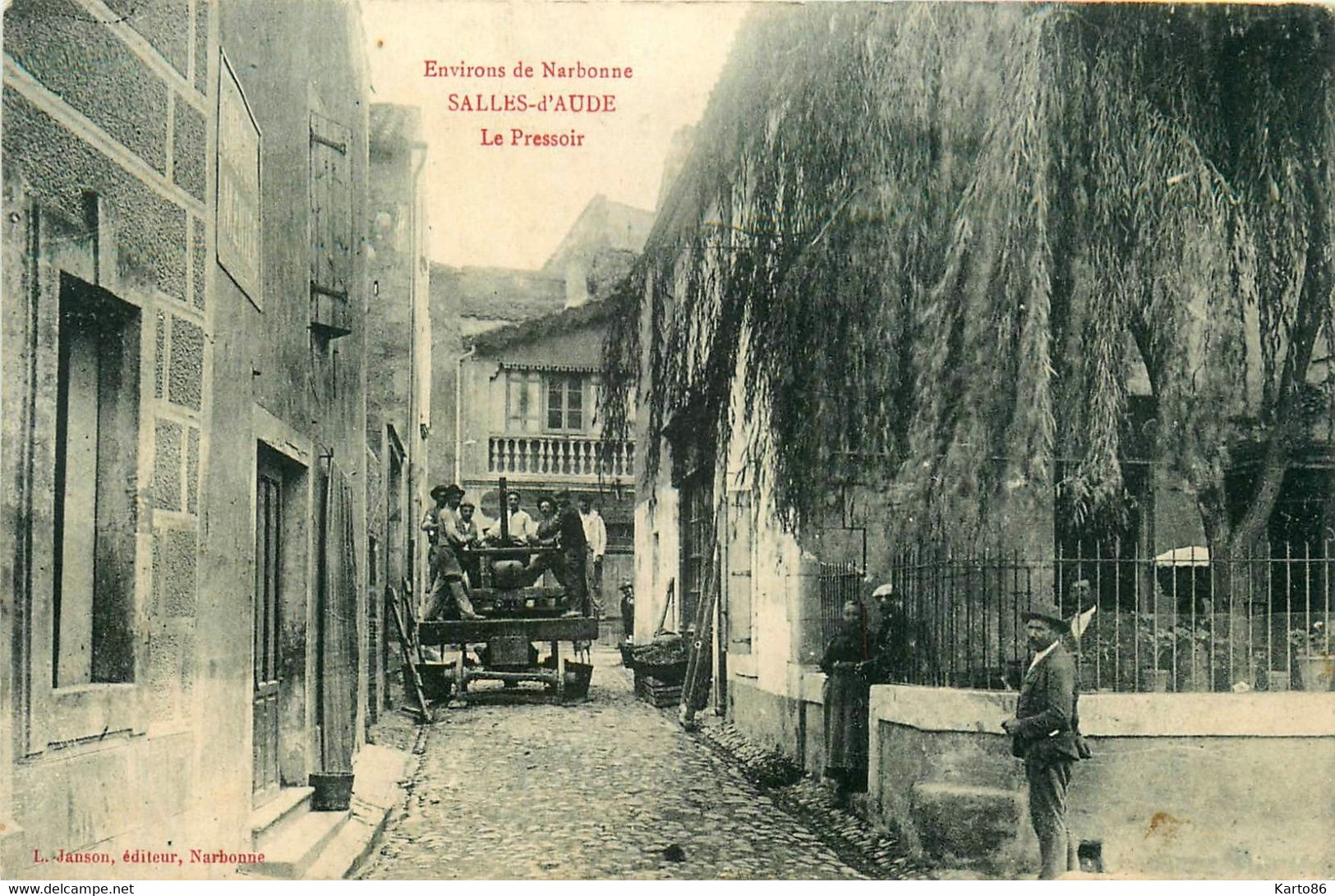 Salles D'aude * Rue Et Vue Sur Le Pressoir * Alcool Distillerie ? * Villageois - Salleles D'Aude