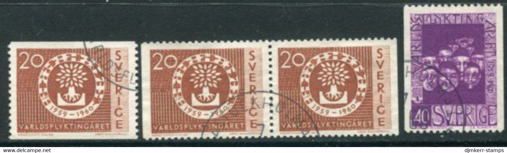 SWEDEN 1960 World Refugee Year Used.  Michel 457-58 - Usados