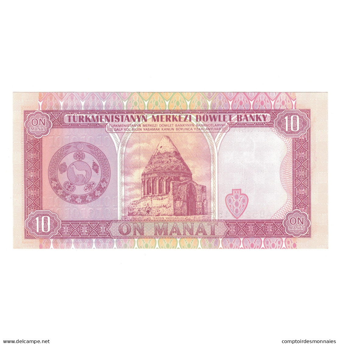 Billet, Turkmanistan, 10 Manat, 2000, KM:3, NEUF - Turkménistan