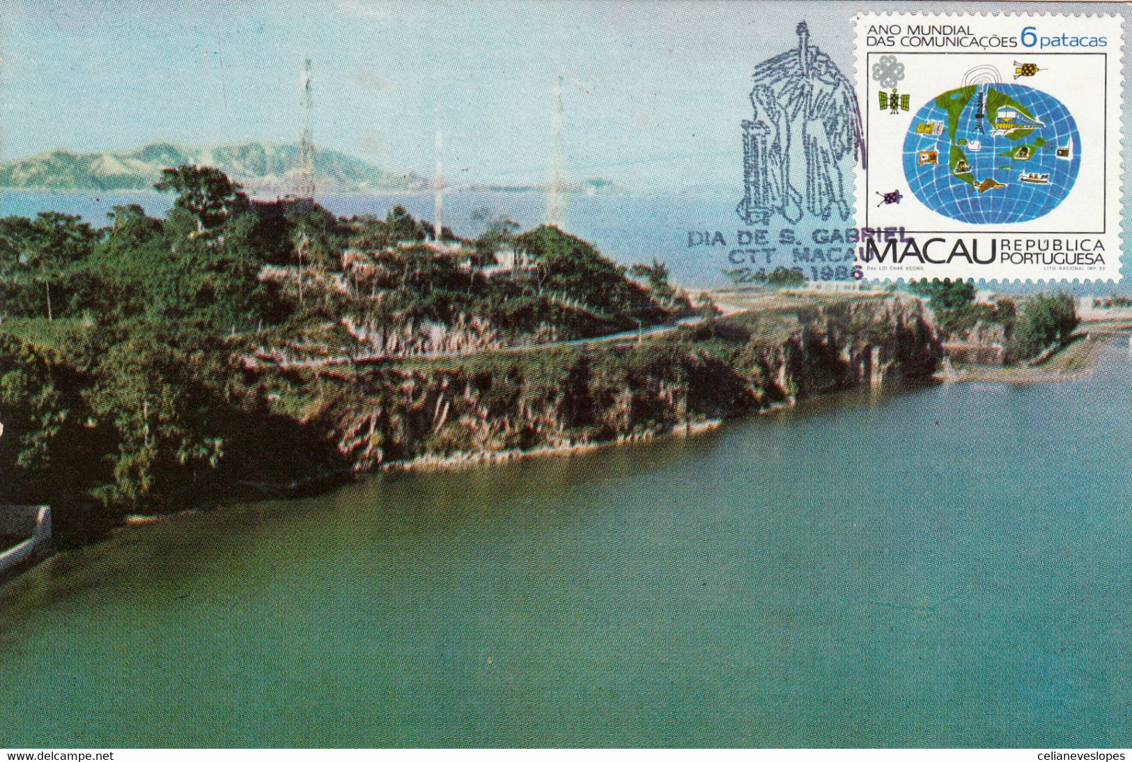 Macau, Macao, Maximum Cards, (157) Ano Mundial Das Comunicações  1985 - Tarjetas – Máxima