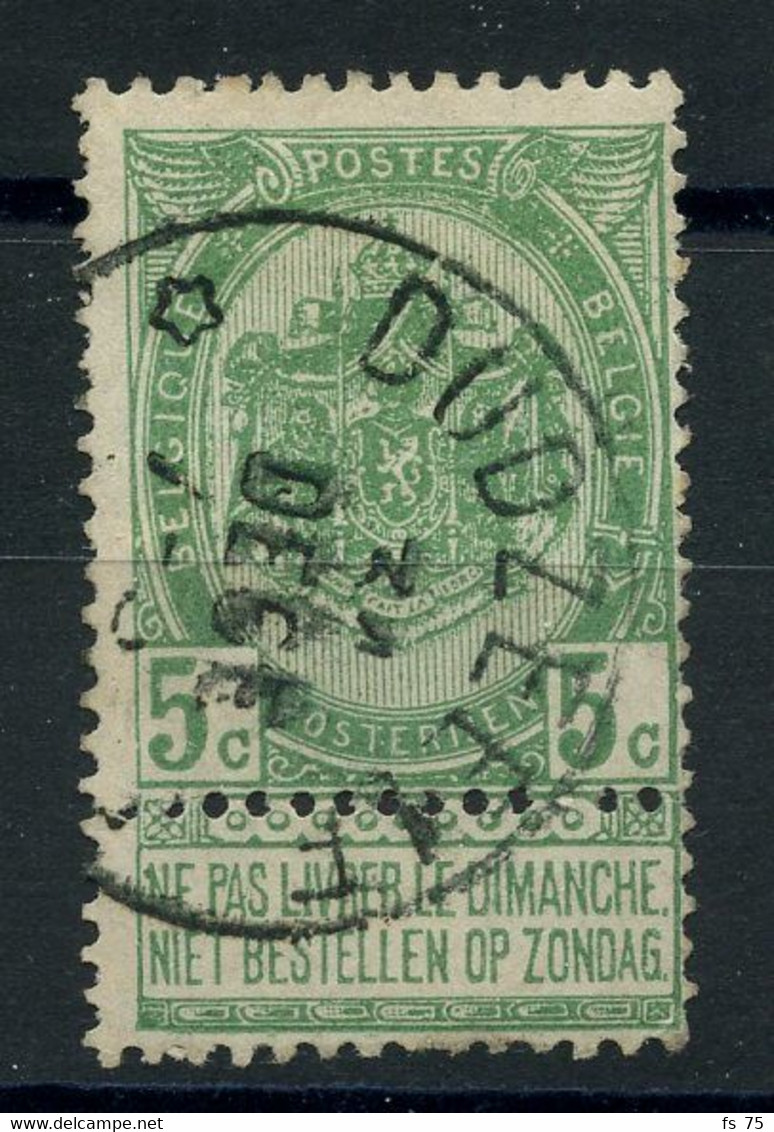 BELGIQUE - COB 56 - 5C VERT RELAIS A ETOILES DUDZEELE - 1893-1907 Wappen