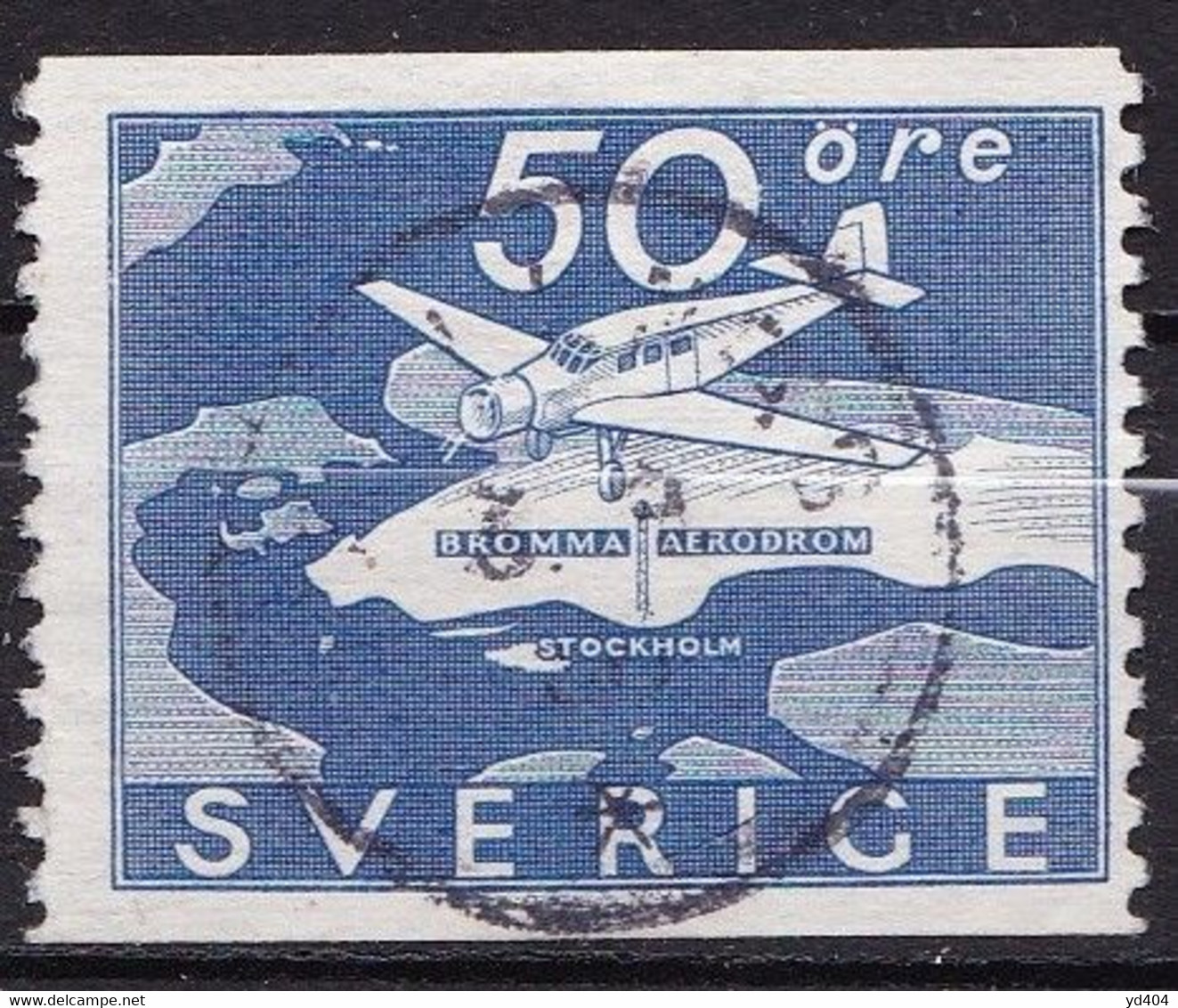 SE609B – SUEDE – SWEDEN – 1936 – BROMMA AIRPORT – Y&T # 6 USED 10 € - Oblitérés