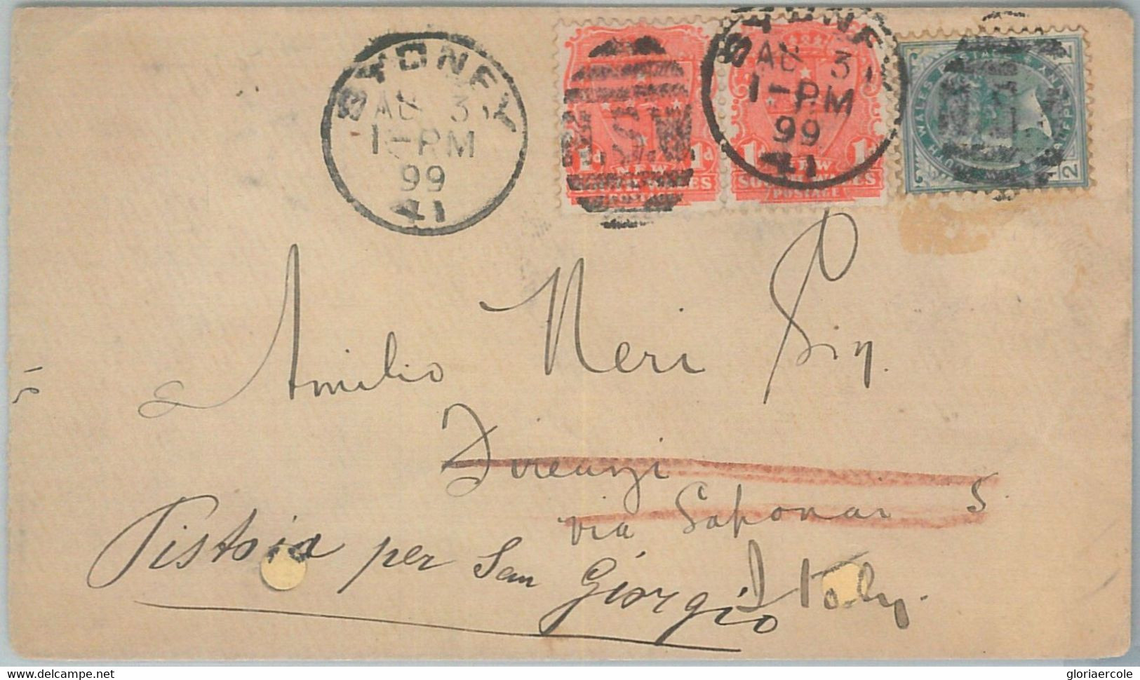 77277 - AUSTRALIA: New South Wales - Postal History -  COVER To ITALY 1899 - Otros & Sin Clasificación