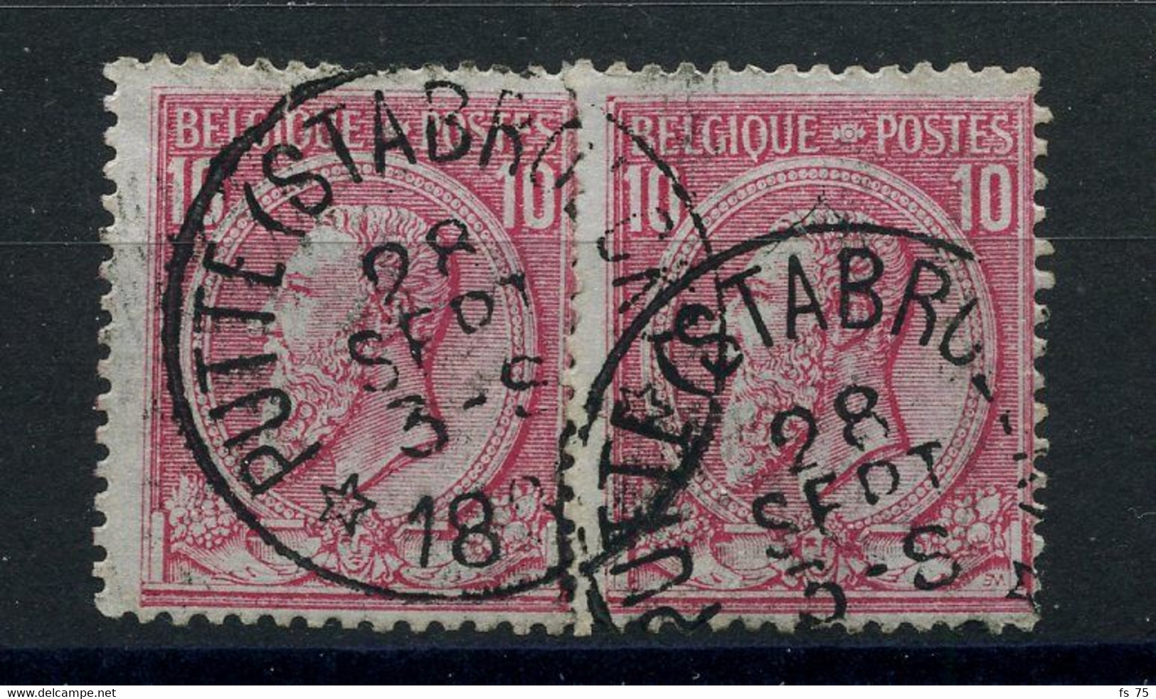 BELGIQUE - COB 46 - 10C ROSE PAIRE RELAIS A ETOILES PUTTE (STABROEK) - 1869-1883 Leopold II.