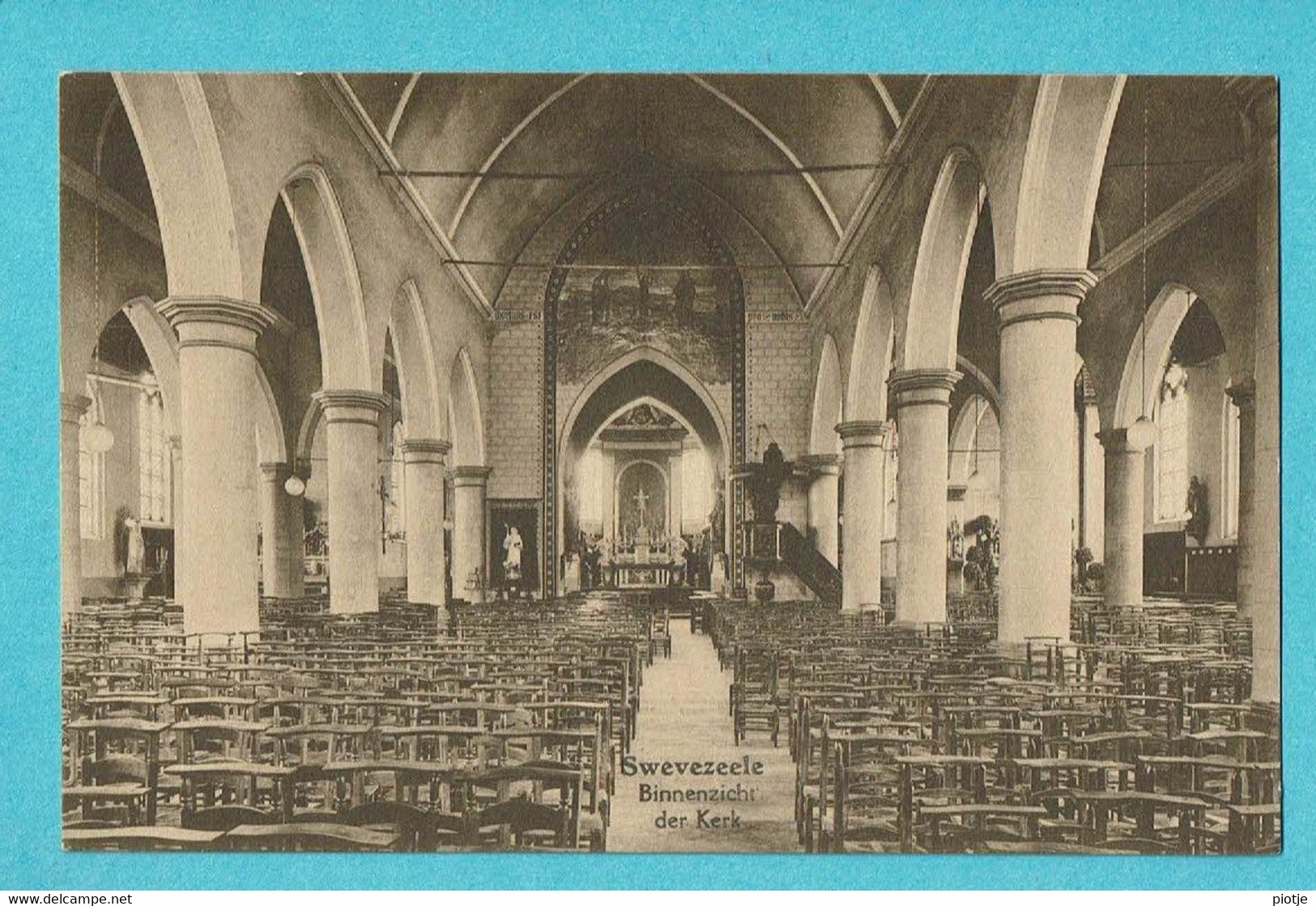 * Zwevezele - Swevezeele (Wingene) * (Uitg. Drukkerij Papierhandel Braet Serruys) Binnenzicht Kerk, Intérieur église - Wingene