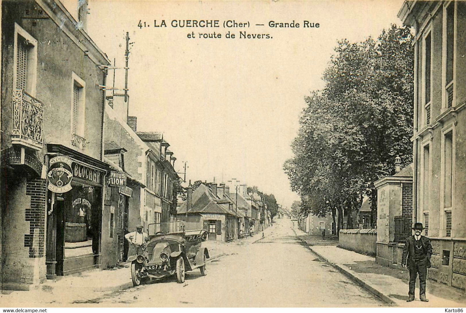 La Guerche * La Grande Rue * Route De Nevers * Garage BLOCHET * Automobile Voiture Ancienne - La Guerche Sur L'Aubois