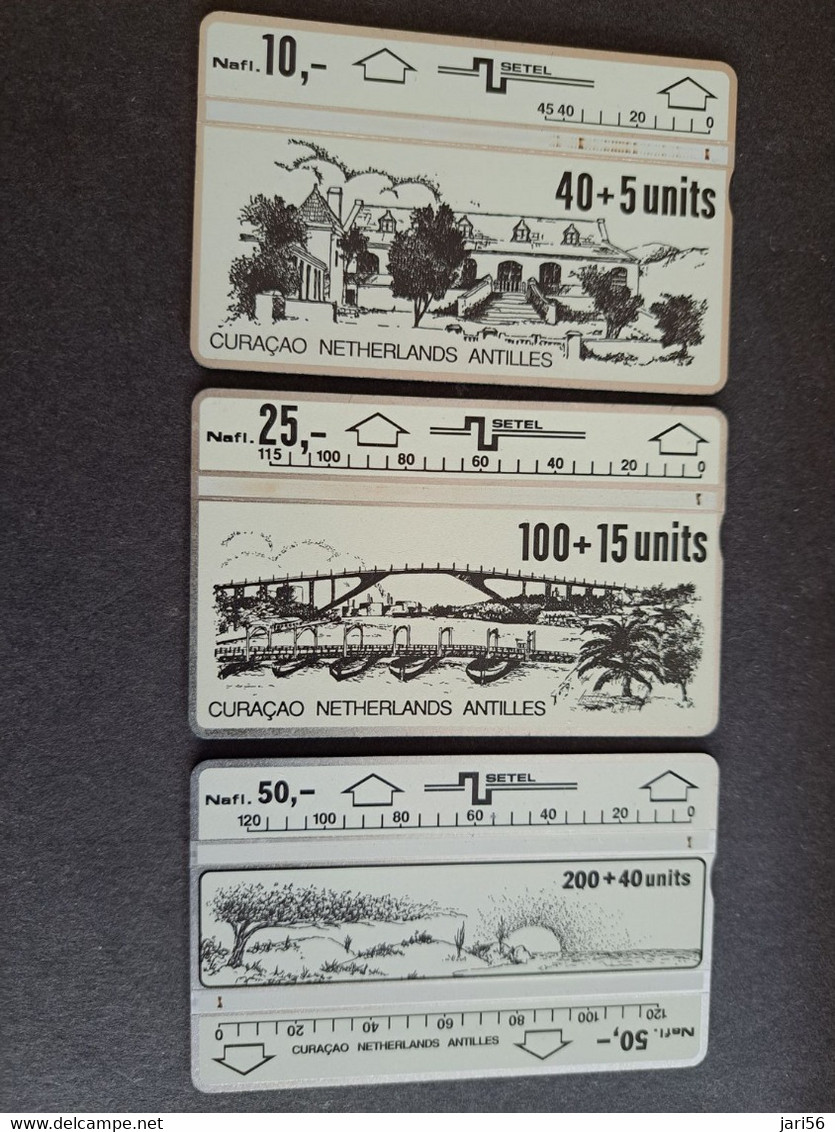 Phonecard CURACAO, 3X L&G CARDS NAF,10,25,50, FINE USED  SPECIAL OFFER !!!!  DUTCH .** 10363 ** - Antilles (Neérlandaises)