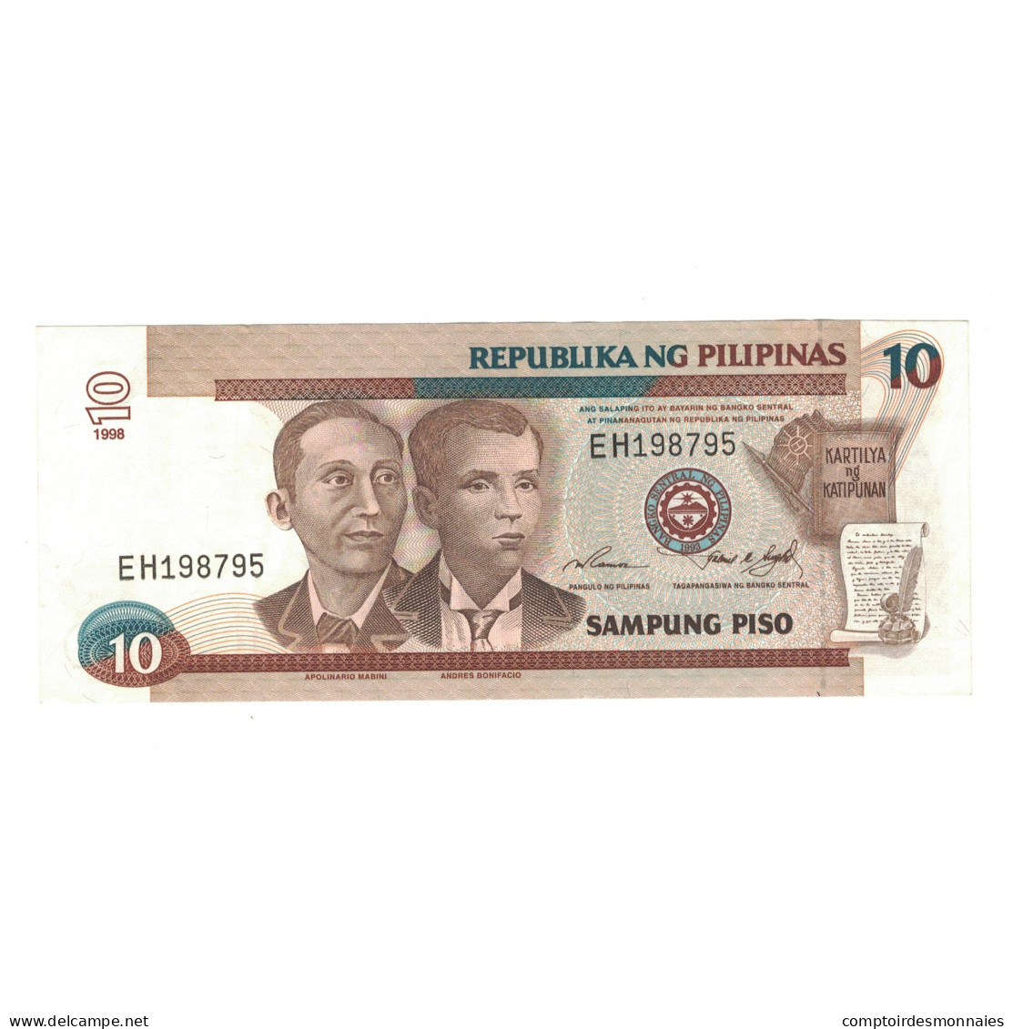 Billet, Philippines, 10 Piso, KM:187b, TTB - Philippines