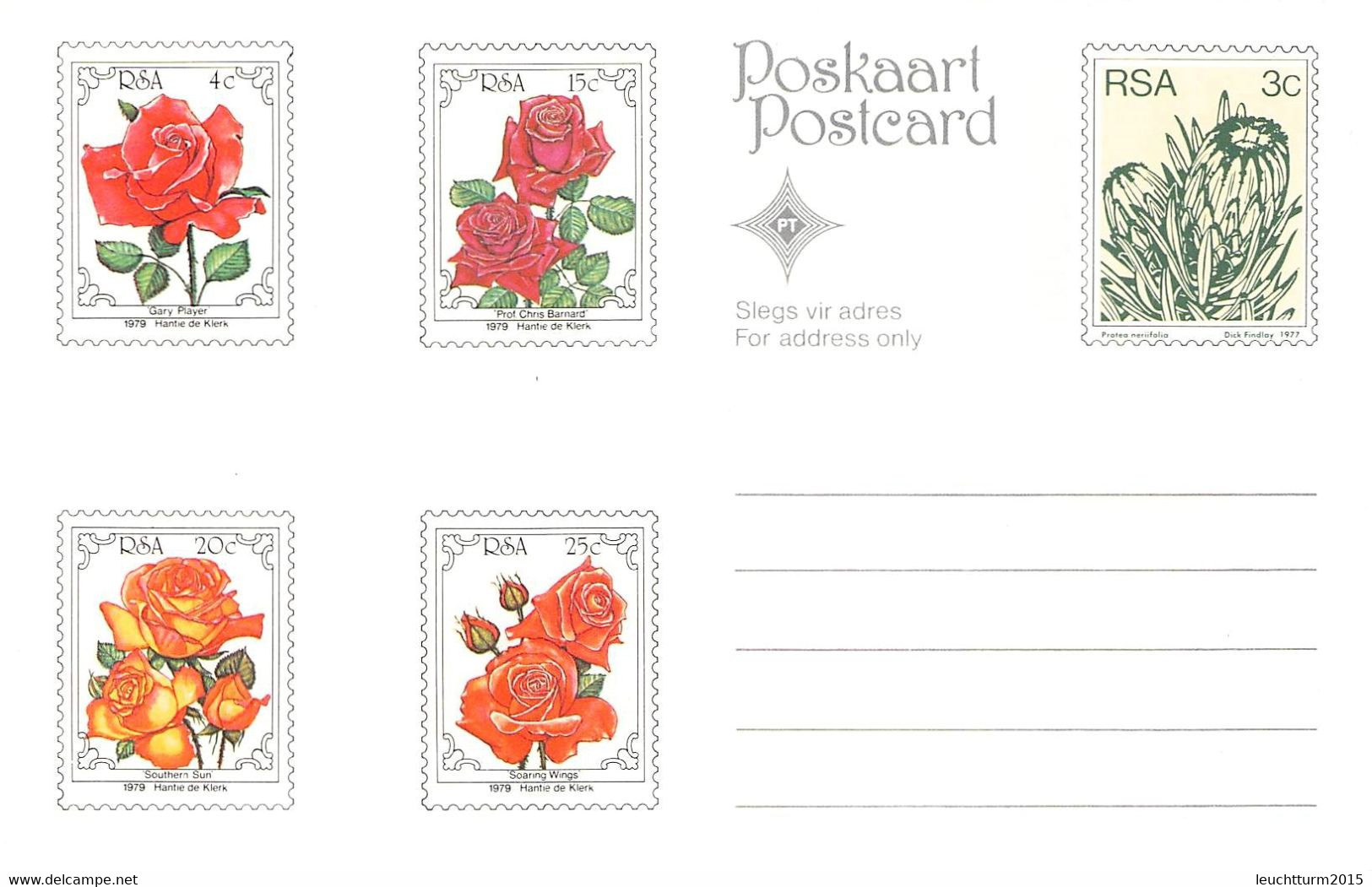 SOUTH AFRICA - POSTCARD SET 1979 ROSES Unc / K5-28 - Covers & Documents