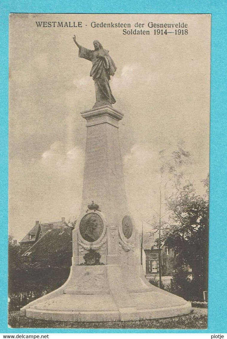 * Westmalle (Antwerpen - Anvers) * (D.W. Anvers) Gedenksteen Der Gesneuvelde Soldaten 1914 - 1918, Statue, Old - Malle